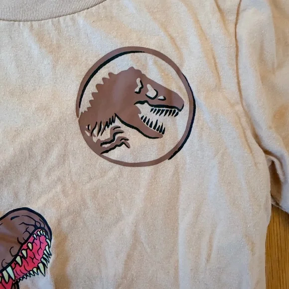 Kids Dinosaur Graphic T-Shirt - Tan - Picture 3 of 6